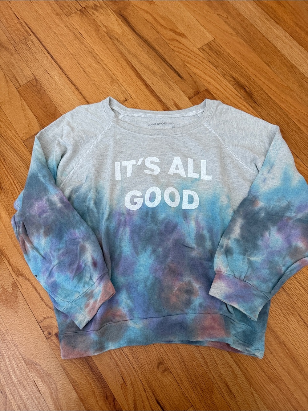 goodhyouman Tie-Dye Sweatshirt in Gray, Blue, Purple